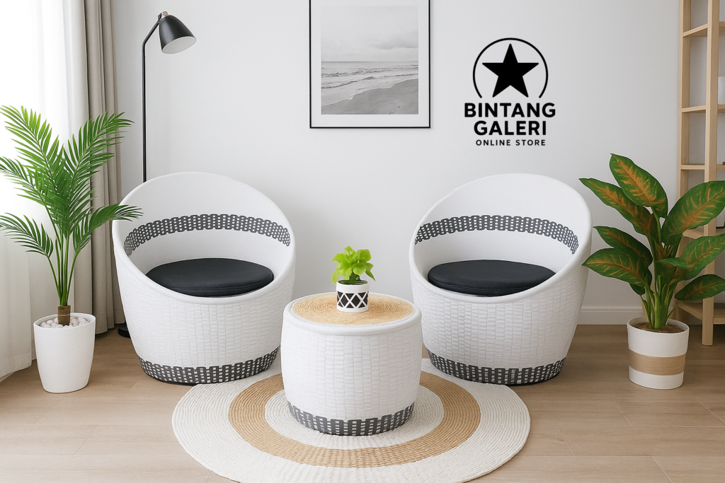 Kursi Teras Rotan Sintetis Minimalis