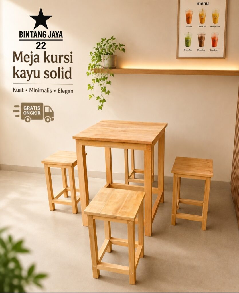 Meja Caffe Minimalis 4 Kursi Terlaris Kuat Kokoh Aesthetic